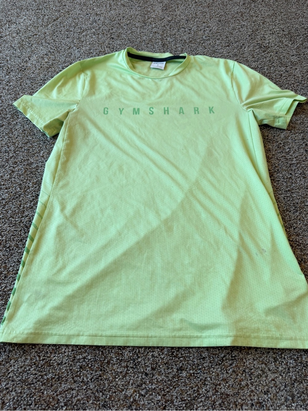 Gymshark Men's Small Neon Lime Green Mesh Performance Training Workout T-Shirt